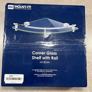 MI Corner Glass Shelf with Rail